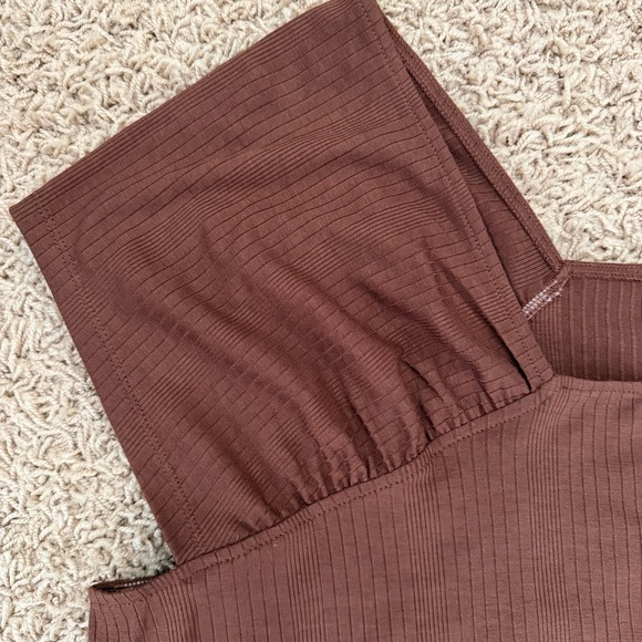 NWT Lane Bryant 22 24 Brown Cap Sleeve Top Very Soft and Pretty - Picture 4 of 5